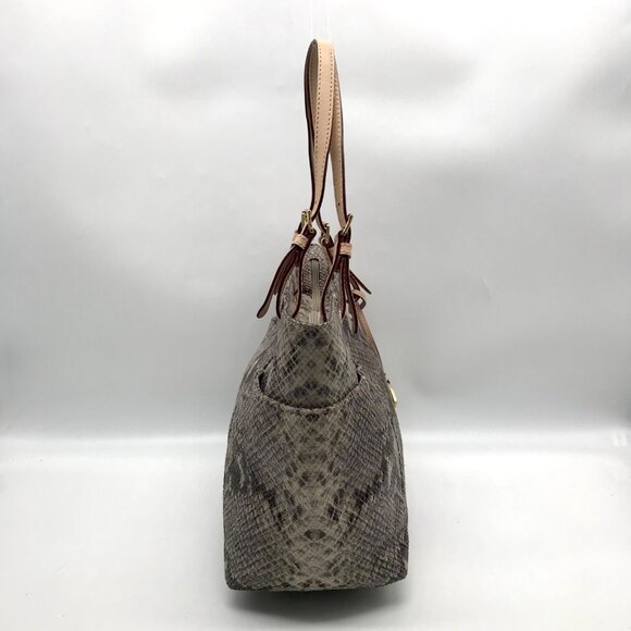 Michael Kors Gray Python Embossed Leather Shoulder Bag - Picture 4 of 10